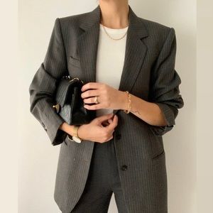 Max Mara pinstripe wool blazer. 🩶